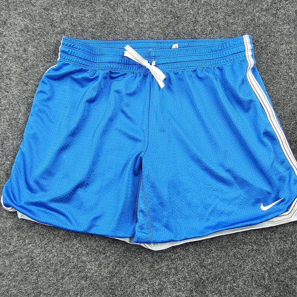 Nike Dri-FIT Running Shorts Women's Large Blue Lined Athletic Drawstring Y2K Era